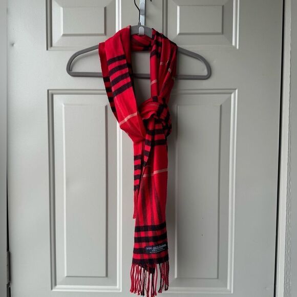 100% Cashmere Plaid Check Scarf Made in Scotland Preppy Luxurious - Picture 4 of 4